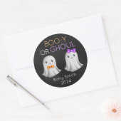 Boo-y of Ghoul Halloween geslacht onthullen Ronde Sticker (Envelop)
