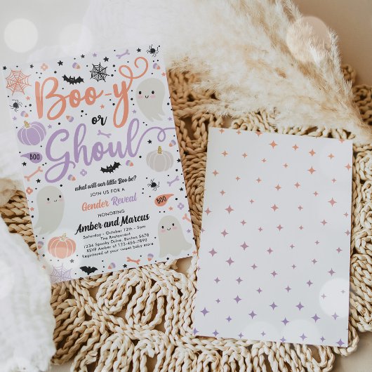Boo-y of Ghoul Halloween Ghost Gender Reopenbaarma Kaart