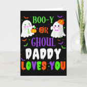 Boo-y Or Ghoul Daddy Loves You Boo Halloween Baby Kaart (Voorkant)