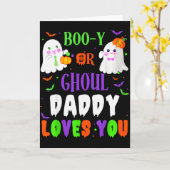Boo-y Or Ghoul Daddy Loves You Boo Halloween Baby  Kaart (Gele Bloem)