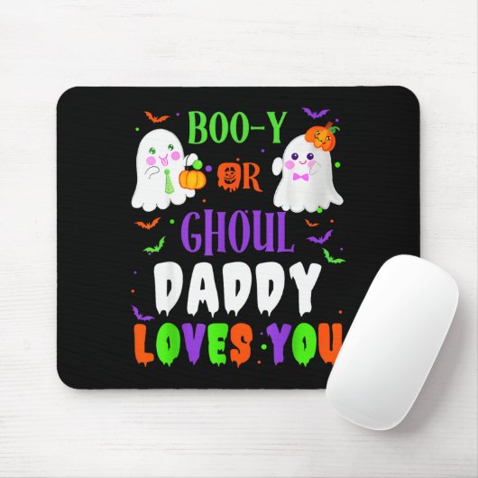 Boo-y Or Ghoul Daddy Loves You Boo Halloween Baby  Muismat (Met muis)