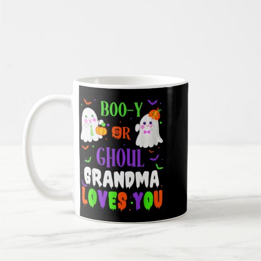Boo-y Or Ghoul Grandma Loves You Boo Halloween Bab Koffiemok (Links)