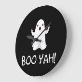 Boo Yah Funny Halloween Ghost Grote Klok (Hoek)
