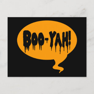 Boo-Yah! Funny Halloween Style Talk Bubble Briefkaart