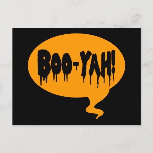 Boo-Yah! Funny Halloween Style Talk Bubble Briefkaart (Voorkant)