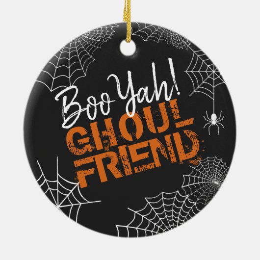 Boo Yah Ghoul Friend Halloween ID684 Keramisch Ornament (Achterkant)