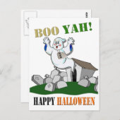 Boo Yah. Happy Halloween Briefkaart (Voorkant / Achterkant)