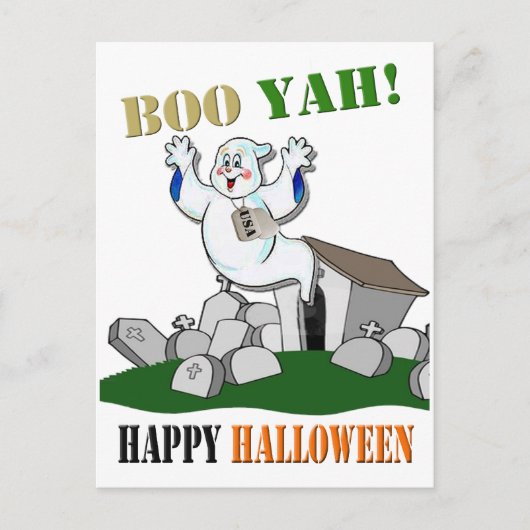 Boo Yah. Happy Halloween Briefkaart (Voorkant)