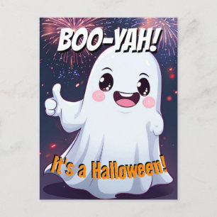Boo-yah, het is een grappige Halloween-geest Briefkaart
