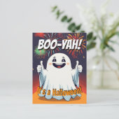 Boo-yah Het is een grappige Halloween-geest Briefkaart (Staand voorkant)