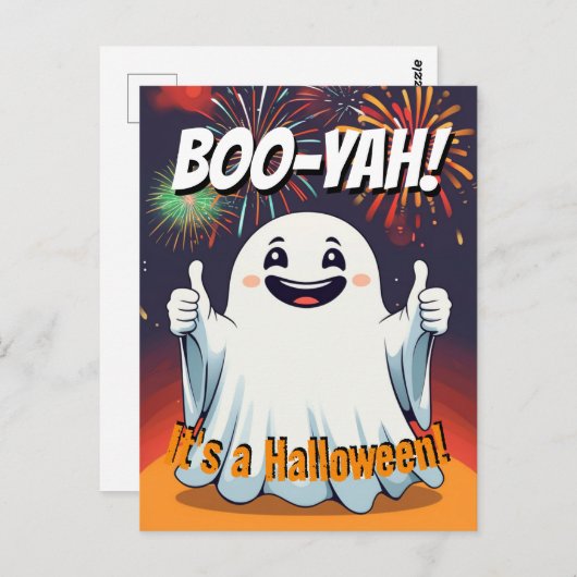 Boo-yah Het is een grappige Halloween-geest Briefkaart (Voorkant / Achterkant)