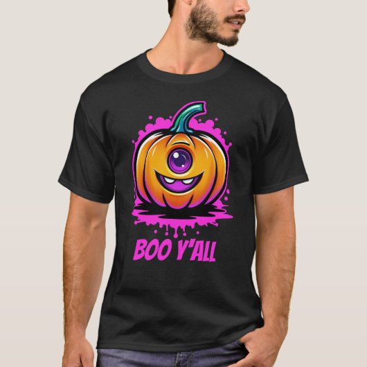 Boo Y'All, griezelig schattig Halloween-ontwerp T-shirt (Voorkant)