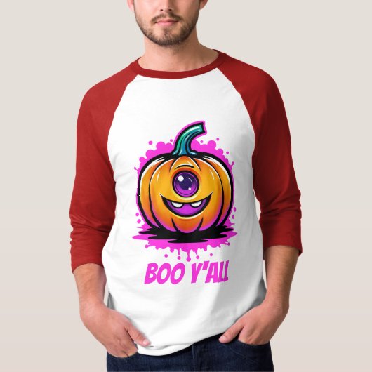 Boo Y'All, griezelig schattig Halloween-ontwerp T-shirt (Voorkant)
