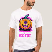 Boo Y'All, griezelig schattig Halloween-ontwerp T-shirt (Voorkant)