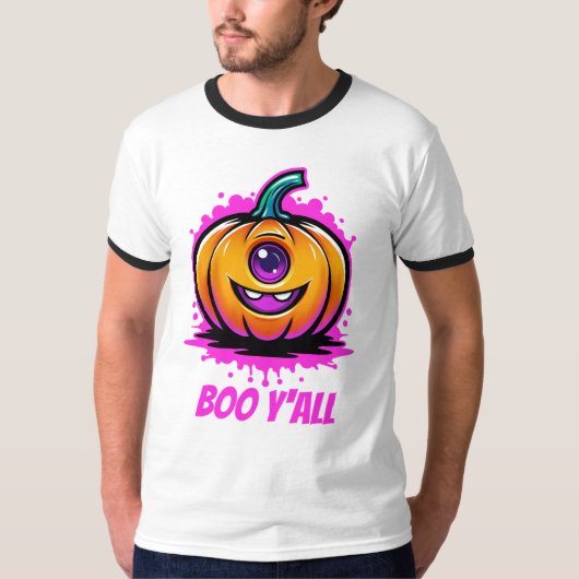 Boo Y'All, griezelig schattig Halloween-ontwerp T-shirt (Voorkant)