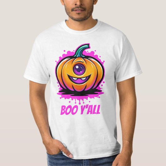 Boo Y'All, griezelig schattig Halloween-ontwerp T-shirt (Voorkant)