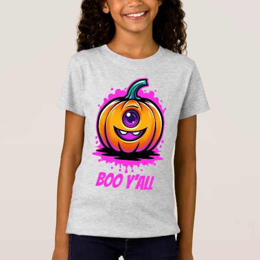 Boo Y'All, griezelig schattig Halloween-ontwerp T-shirt (Voorkant)