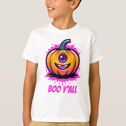 Boo Y'All, griezelig schattig Halloween-ontwerp T-shirt (Voorkant)