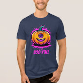 Boo Y'All, griezelig schattig Halloween-ontwerp Tri-Blend Shirt (Voorkant)