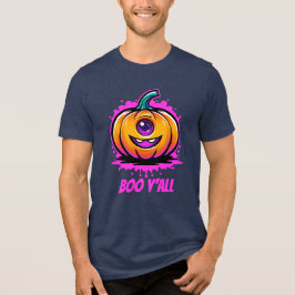 Boo Y'All, griezelig schattig Halloween-ontwerp Tri-Blend Shirt