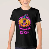 Boo Y'All, griezelig schattig Halloween-ontwerp Tri-Blend Shirt (Voorkant)