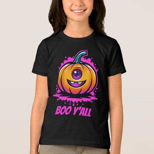 Boo Y'All, griezelig schattig Halloween-ontwerp Tri-Blend Shirt (Voorkant)