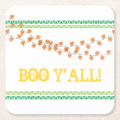 Boo Y'all Halloween Gezinsvriendelijke Herfst Plez Kartonnen Onderzetters (Voorkant)