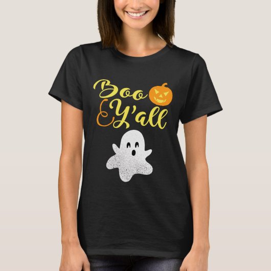 Boo Y'all Halloween Ghost T-shirt (Voorkant)