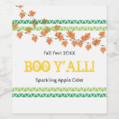 BOO Y'ALL Halloween Herfst Fest Family Fun Wijn Etiket (Enkel label)