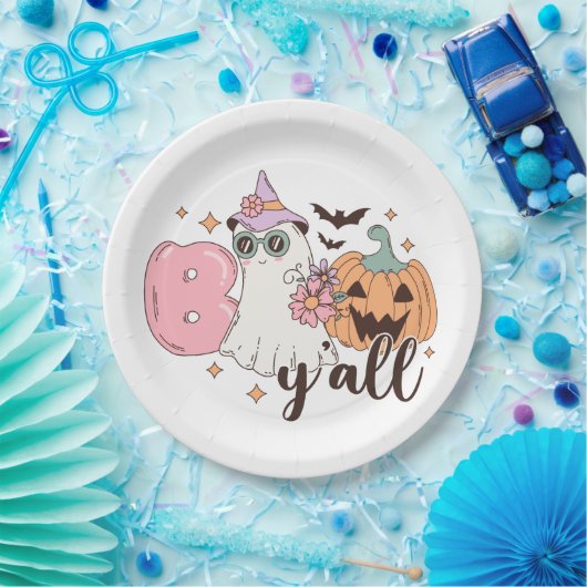 Boo Y'All Halloween Papieren Bordje (Feest)