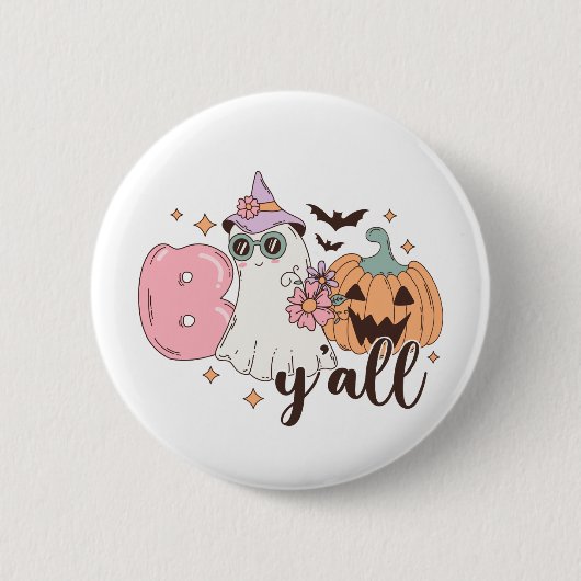 Boo Y'All Halloween Ronde Button 5,7 Cm (Voorkant)