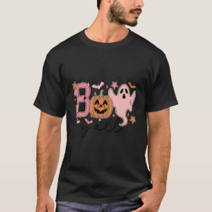 Boo Y'All Halloween Schattigee Cowboy Geest Pompoe T-shirt