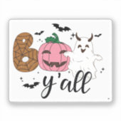 Boo Y'all Halloween Sticker (Voorkant)