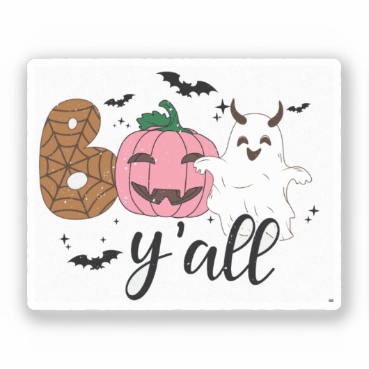 Boo Y'all Halloween Sticker (Voorkant)