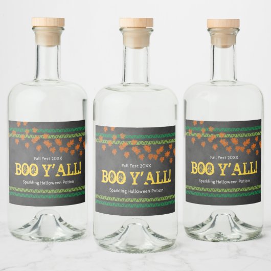 BOO Y'ALL Herfst Fest Halloween Potion Fun Likeurfles Etiket (Flessen)