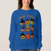 Boo Yall Hoodie, Halloween Pumpkin Carving Collage Trui (Voorkant)