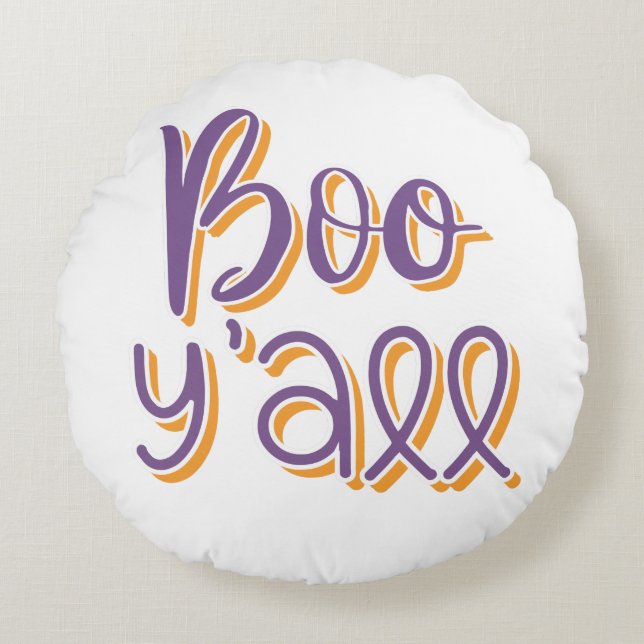 Boo Y'all Rond Kussen (Voorkant)