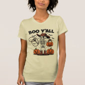 Boo Y'all Skeleton Cowboy Halloween T-shirt (Voorkant)