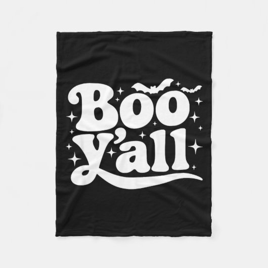 Boo Y'all Southern Retro Halloween Quote Saying Ba Fleece Deken (Voorkant)