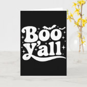 Boo Y'all Southern Retro Halloween Quote Saying Ba Kaart (Gele Bloem)