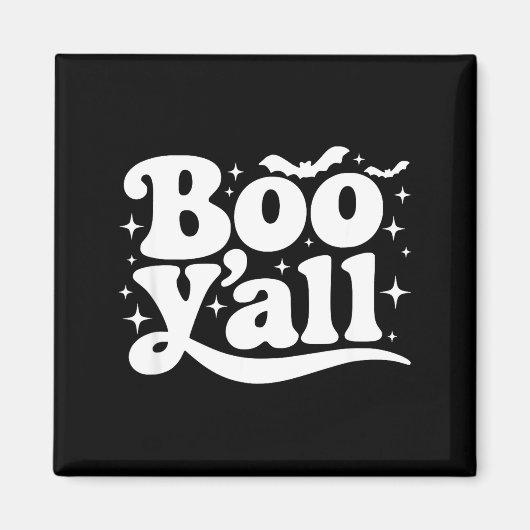 Boo Y'all Southern Retro Halloween Quote Saying Ba Magneet (Voorkant)