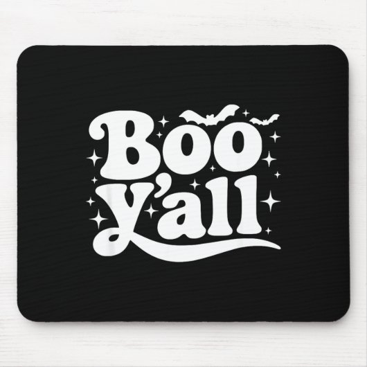 Boo Y'all Southern Retro Halloween Quote Saying Ba Muismat (Voorkant)