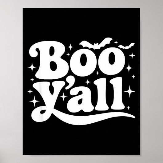 Boo Y'all Southern Retro Halloween Quote Saying Ba Poster (Voorkant)