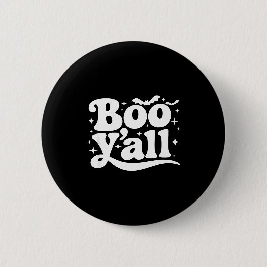 Boo Y'all Southern Retro Halloween Quote Saying Ba Ronde Button 5,7 Cm (Voorkant)