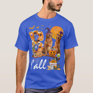 Boo Y'all Three Golden Retriever Halloween Co T-shirt