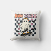 Boo Yeah - Retro Schattige Ghost Skateboard Kussen (Voorkant)