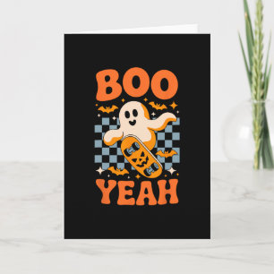 Boo Yeah Skateboarden Spook Grappig Halloween Skat Kaart