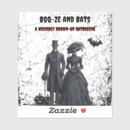 Boo-ze en Bats Gothic Volwassen Halloween Party Sticker
