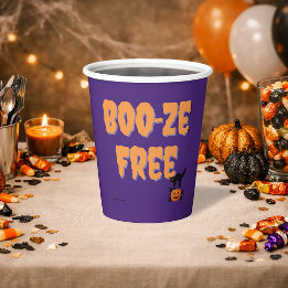 Boo‑ze Gratis | Nuchtere Halloween Feest Papieren Bekers