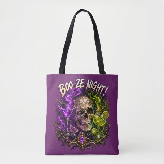 Boo Ze Night Gotische Schedel Cocktail Tas (Voorkant)